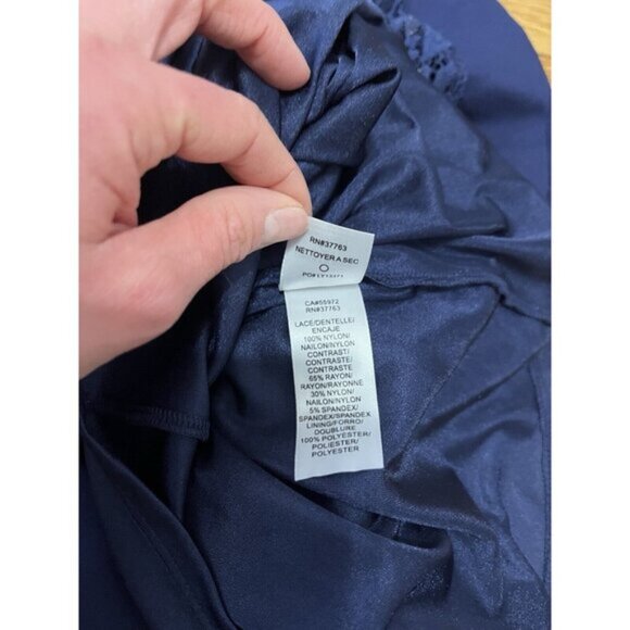 Laundry Shelli Segal Women's Blue Lace Sheath Dress V Neck Size 6 NWT - Picture 4 of 5